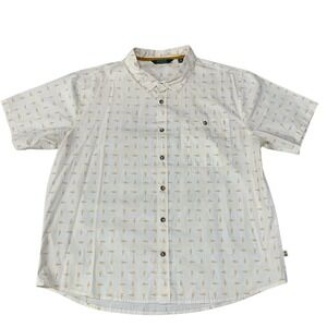 Horizon Bass Creek Outfitters Shirt Mens XXL White Geometric Print Short Sleeve